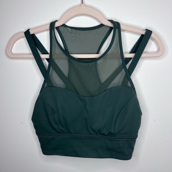 LULULEMON MESH SPORTS BRA, DARK GREEN SIZE SMALL - Picture 5 of 6
